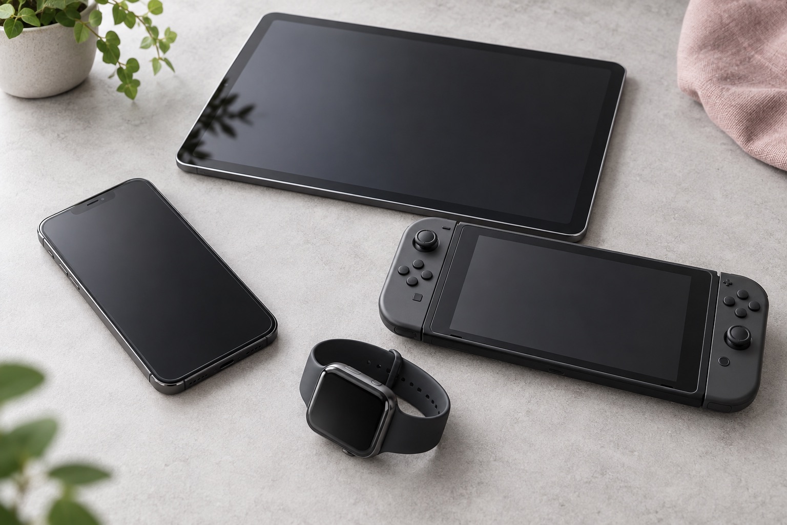 Smartphone, tablette, montre connectée et console portable compatibles avec un film hydrogel