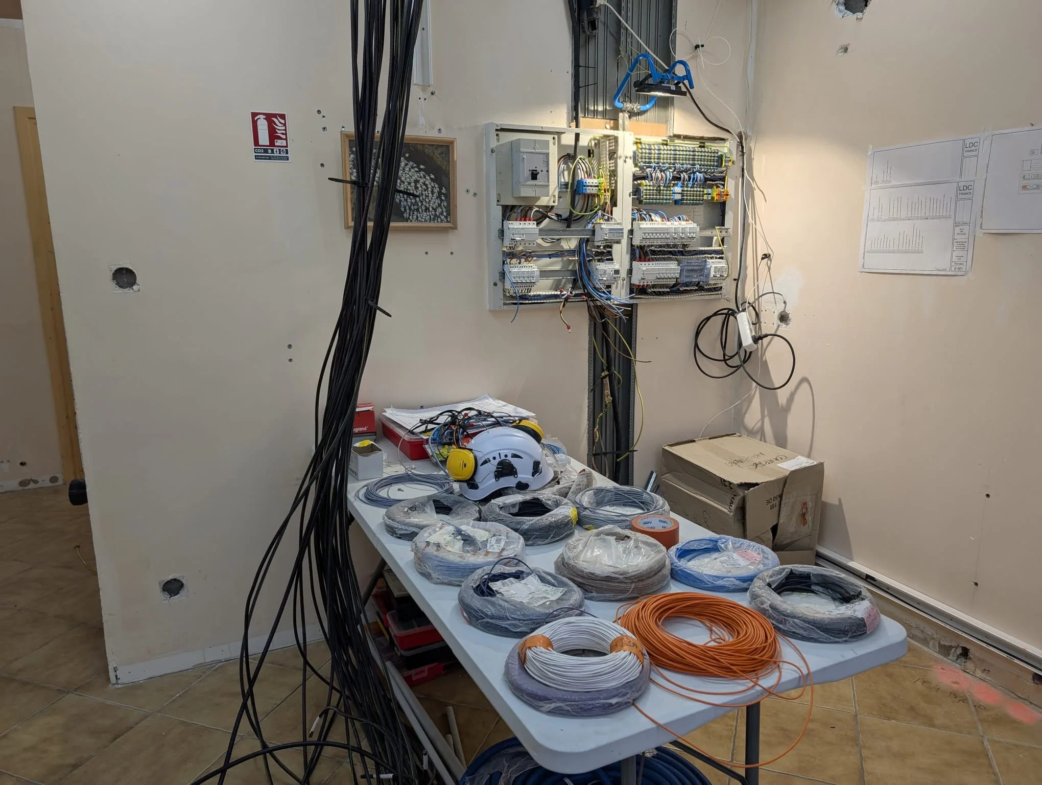 Tableau électrique câblé sur chantier